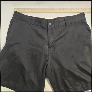 Adidas Shorts Mens 40 Black Climalite Chino Golf Lightweight Logo Flat Front